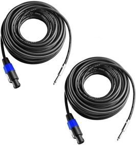 img 4 attached to Yoico 2Pcs 25ft Профессиональный кабель для динамика Speakon на 1/4 дюйма - тяжелого строения, 12 калибра, соединитель с защелкой.