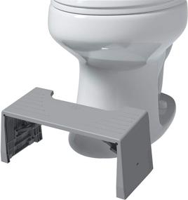 img 4 attached to 🚽 Convenient Gray Squatty Potty Porta Traveler: Foldable 7" Height Toilet Stool for Travel