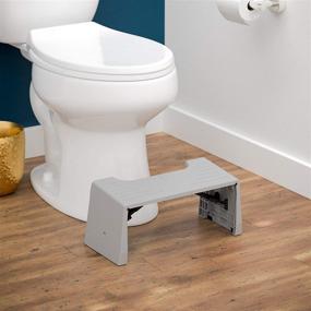 img 2 attached to 🚽 Convenient Gray Squatty Potty Porta Traveler: Foldable 7" Height Toilet Stool for Travel
