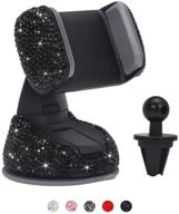 savori bling car phone mount: rhinestone crystal interior decor universal cell holder for dashboard, windshield, and air vent (black) logo