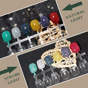 img 1 attached to 💅 HOMOST Glitter Diamond Gel Nail Polish Set: Sparkling Christmas Nail Polish Kit with Reflective Gold, Green, Red, and Silver Shades