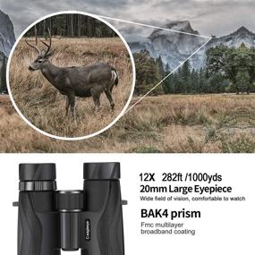 img 1 attached to 🔭 12x32 Compact Binoculars: Ideal for Bird Watching, Hunting & More - Lightweight, Waterproof, and Night Vision with Phone Adapter and Bag
