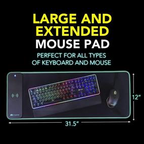 img 1 attached to 🖱️ I-Rocks IRC16E Premium Extended Large RGB Gaming Mouse Pad with 10W Wireless Fast Charger for Qi Devices: Samsung S8/9/10, iPhone Xs/XR, AirPods - 10 Color Effects LED Backlit, Non-Slip Rubber Base, 31.5"x12