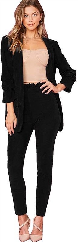 shein womens sleeve blazer elastic women's clothing 로고