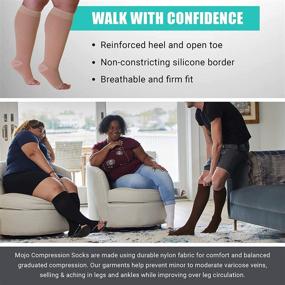 img 2 attached to 🧦 USA Made - Extra Wide Calf XXL Compression Socks - Firm Support Knee-Highs - Open Toe - 20-30mmHg – Women's 2XL Compression Stockings - Men's Support Socks