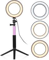 🔆 andoer 6 inch led ring light with tripod stand - perfect for youtube videos, makeup, vlogging - dimmable 3 light modes & 11 brightness levels - 360° rotary usb camera light logo