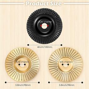 img 3 attached to 🪚 Versatile Wood Shaping Wheel for Angle Grinders - 3 Piece Set - 4 Inch Grinder Disc - 5/8 Inch Inner Diameter - Gold and Black