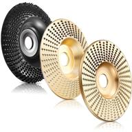 🪚 versatile wood shaping wheel for angle grinders - 3 piece set - 4 inch grinder disc - 5/8 inch inner diameter - gold and black logo