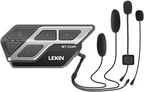 img 4 attached to 🏍️ LEXIN ET-COM V5.0 Беспроводной Bluetooth мотоциклетный шлем: система обмена сообщениями с подавлением шума и дальностью 1200 метров для квадроцикла и грязевого байка.