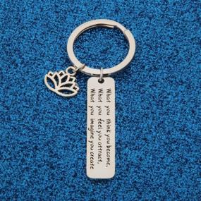 img 1 attached to 🕉️ Buddhist Inspirational Keychain: Manifest Your Thoughts into Becoming Buddha, Jewelry Gift