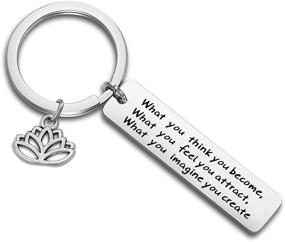 img 4 attached to 🕉️ Buddhist Inspirational Keychain: Manifest Your Thoughts into Becoming Buddha, Jewelry Gift