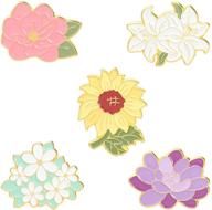 colorful enamel flower brooch set: 5 pcs lapel badges, pins for bag or clothes - stylish gift for women & girls logo