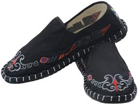 img 4 attached to LS_JWZ Beijing Embroidered Protection Equipment Men's Shoes for Loafers & Slip-Ons