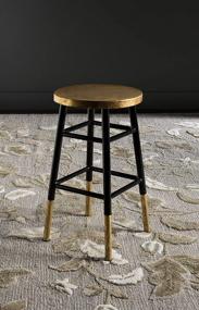 img 4 attached to 🪑 Safavieh Emery Black and Gold Leaf 24-inch Counter Stool for Your Home Collection