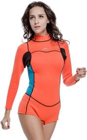 img 4 attached to 🌊 Stay Comfortable and Stylish with our Neoprene Wetsuit Women 2MM: Perfect for Surfing, Snorkeling, and Diving!