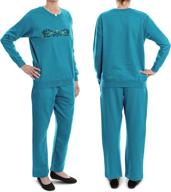 👗 stylish embroidered fleece sweatsuit set for women by pembrook: a perfect blend of fashion and comfort логотип