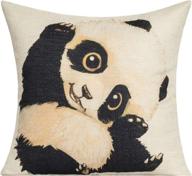 🐼 all smiles panda gifts throw pillow cover case: adorable panda room décor for kids - cute animal decorative cushion 18x18 логотип