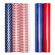 mabende usa flag vinyl heat transfer vinyl bundle – high-quality 6 pcs 12'' x 10'' patriot pattern pu iron-on htv vinyl for t-shirts craft diy – america flag vinyl compatible with all cutters (flag theme) logo