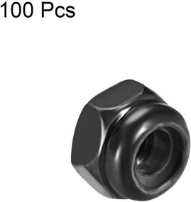 img 1 attached to 🔒 uxcell M2.5 x 0.45mm Nylon Insert Hex Lock Nuts, Carbon Steel Black Zinc Plated - Pack of 100 for secure fastening!