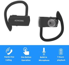 img 1 attached to 🎧 Wireless Bluetooth Headphones, Sport Earbuds with Mic, Bluetooth 5.0, HD Stereo Sound, IPX5 Waterproof, 7-Hour Play Time, Noise Cancelling Headset for Running, Gym, Workout