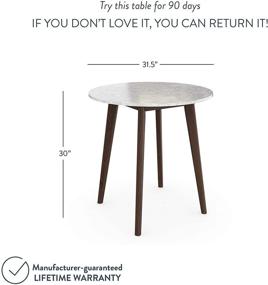 img 1 attached to Nathan James Amalia Round Marble Bistro Dining Table: Wood Legs, Faux White Carrara Marble Top, Antique Coffee Finish