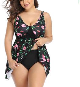 img 1 attached to JMSUN Women Two Piece Flamingo Swimsuit Sports & Fitness