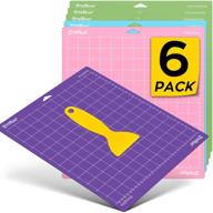 htvront 6 pack cutting mat for cricut explore air 2/air/one - standardgrip, lightgrip, stronggrip, fabricgrip - adhesive sticky cutting mats variety set - accessories for cricut logo