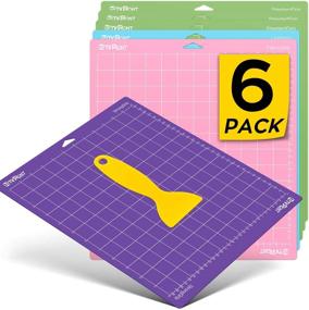 img 4 attached to HTVRONT 6 Pack Cutting Mat for Cricut Explore Air 2/Air/One - StandardGrip, LightGrip, StrongGrip, FabricGrip - Adhesive Sticky Cutting Mats Variety Set - Accessories for Cricut