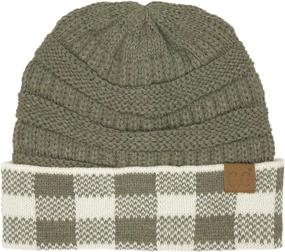 img 2 attached to 🧢 Stylish Chunky Cable Knit Beanie Hat for Winter and Fall Fashion - CC Stretchy Trendy Design