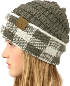 img 1 attached to 🧢 Stylish Chunky Cable Knit Beanie Hat for Winter and Fall Fashion - CC Stretchy Trendy Design