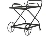 stylish and functional christopher knight home perley indoor traditional iron bar cart with tempered glass shelves in black - organize and serve in style logo