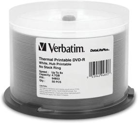 img 2 attached to 📀 50pk Spindle of Verbatim DVD-R 4.7GB 8X DataLifePlus White Thermal Printable, Hub Printable