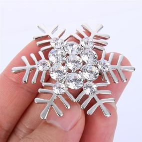 img 3 attached to ❄️ Clear Crystal Winter Snowflake Flower Brooch Pin - EVER FAITH Austrian Crystal