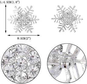 img 1 attached to ❄️ Прозрачная кристальная зимняя брошь-снежинка - EVER FAITH австрийский кристалл