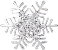 ❄️ clear crystal winter snowflake flower brooch pin - ever faith austrian crystal logo