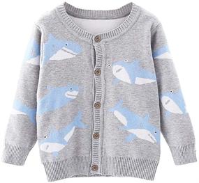 img 2 attached to Digirlsor Toddler Cardigan Sweatshirt Outerwear Boys' Clothing and Sweaters