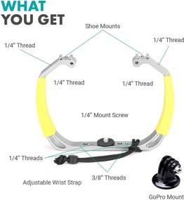 img 2 attached to Movo GB-U80 XL Версия: Отличный подводный аксессуар для GoPro с креплениями Cold Shoe, ремешком на запястье - совместим с GoPro HERO, Osmo Action Cam - Максимально раскройте свой опыт дайвинга!