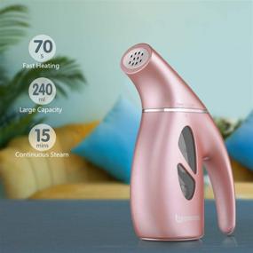 img 1 attached to 👕 Uomeod Rose Gold Portable Steamer for Clothes, Handheld Fabric Steam Iron with 240ml Big Capacity, 8 in 1 Handheld Garment Steamer for Home and Travel