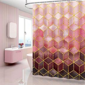 img 3 attached to YellyHommy Curtain Colorful Geometric Bathroom