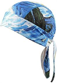 img 4 attached to 🧢 Quick Dry Adjustable Stretch Head Scarf Wrap Bandana Beanie Skull Cap for Men and Women