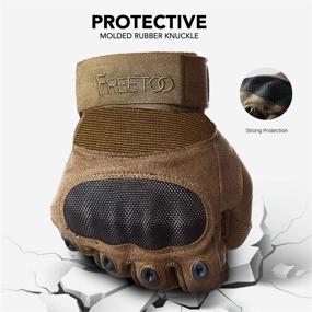 img 3 attached to 🧤 FREETOO Tactical Gloves: Military-Grade Knuckle Protection for Men - Ideal for Airsoft, Paintball, Motorcycle riding, and Heavy-Duty Work