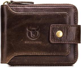 img 4 attached to Genuine Leather Men's Wallet: Secure Zipper, RFID Blocking and Sleek Design