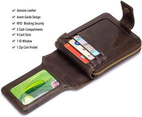 img 2 attached to Genuine Leather Men's Wallet: Secure Zipper, RFID Blocking and Sleek Design