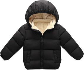 img 4 attached to Happy Cherry Toddler Down Jacket: Hooded Windproof Snow Winter Coat Outwear - Ultimate Protection for Little Ones