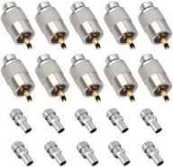 🔌 10 пар uhf pl259 паяный штекер для коаксиальных кабелей - rg8x, rg8, rg59, lmr-400, rg-213, с редуктором и тефлоновой изоляцией - 50ом nч "низких потерь рч адаптер, совместимый с радиолюбительской антенной логотип