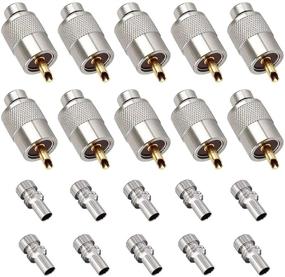 img 4 attached to 🔌 10 Пар UHF PL259 Паяный Штекер для Коаксиальных Кабелей - RG8x, RG8, RG59, LMR-400, RG-213, с Редуктором и Тефлоновой Изоляцией - 50Ом Nч "Низких Потерь РЧ Адаптер, Совместимый с Радиолюбительской Антенной