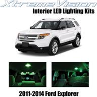 xtremevision interior led for ford explorer 2011-2014 (6 pieces) green interior led kit installation tool logo