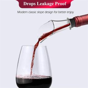 img 3 attached to Wine Pourer and Vacuum Stopper with Luxury Pour Spout - Drip-free Pour, Drop Stop, and Corks for Red Wine Liquor Bottles - Perfect Wine Gifts