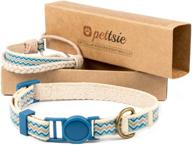 pettsie cat kitten collar breakaway safety and friendship bracelet for you | 100% cotton, durable & extra safe | adjustable & easy to use | d-ring for accessories | gift box included logo