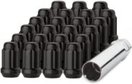 🔧 set of 23 half-threaded black closed end spline tuner lug nuts for aftermarket wheels logo
